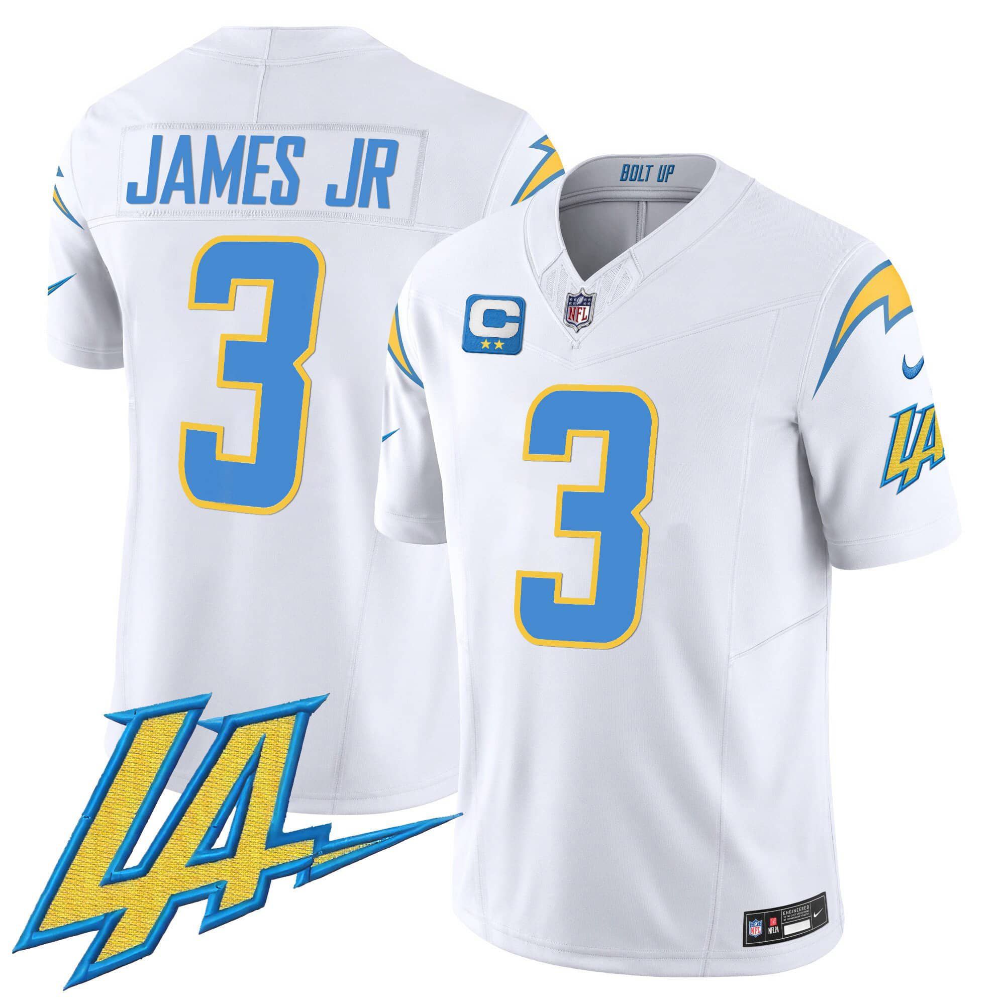 Men Los Angeles Chargers #3 James jr White 2024 Nike Vapor Limited NFL Jersey->women nfl jersey->Women Jersey